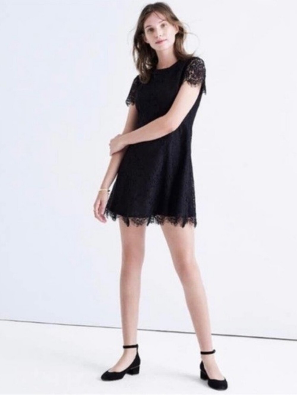 Madewell Black Lace Mini Dress Size 8